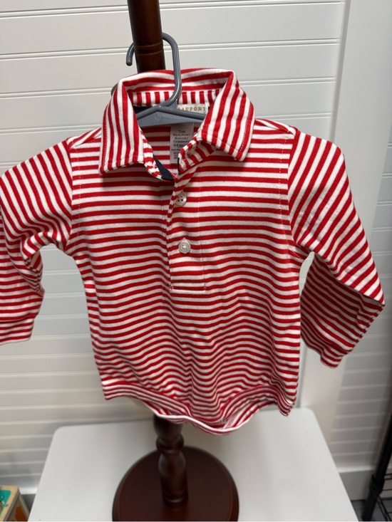 The Beaufort Bonnet Company Other - The Beaufort Bonnet Company Red & White Striped Button-Down Kids Shirt